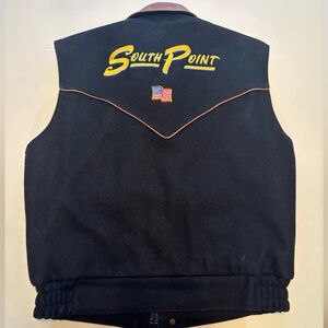 Vintage South Point Black Vest flannel lined wrangler rodeo 2006
